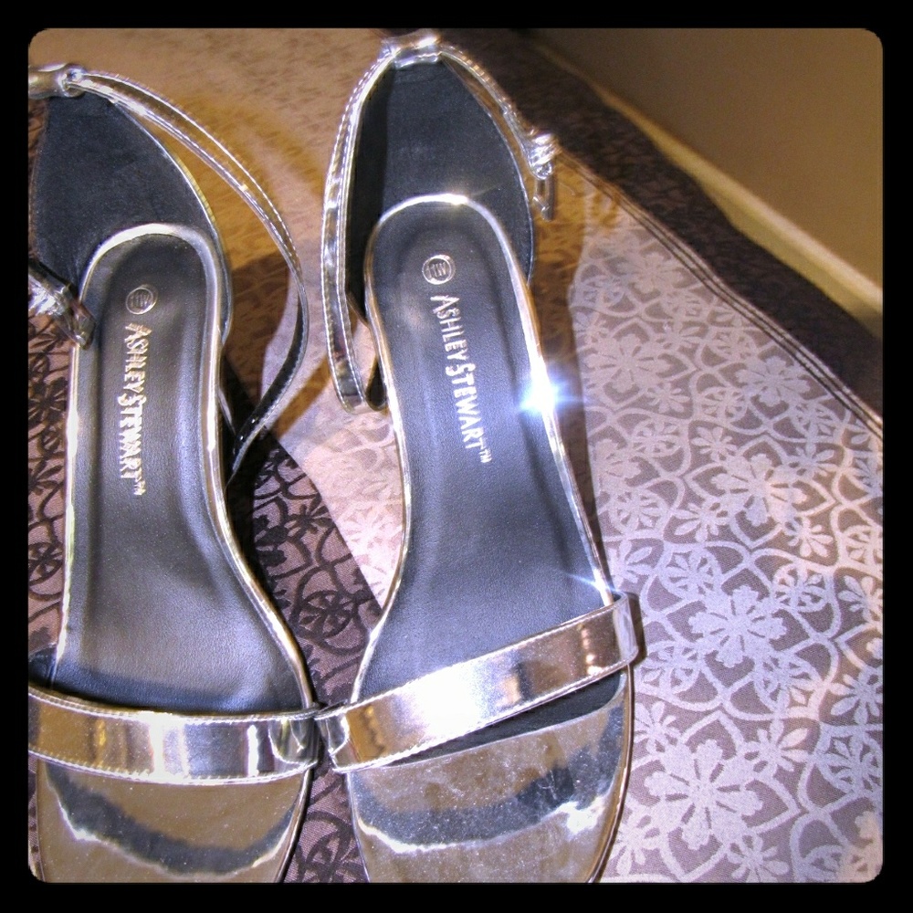 Metallic Silver heels